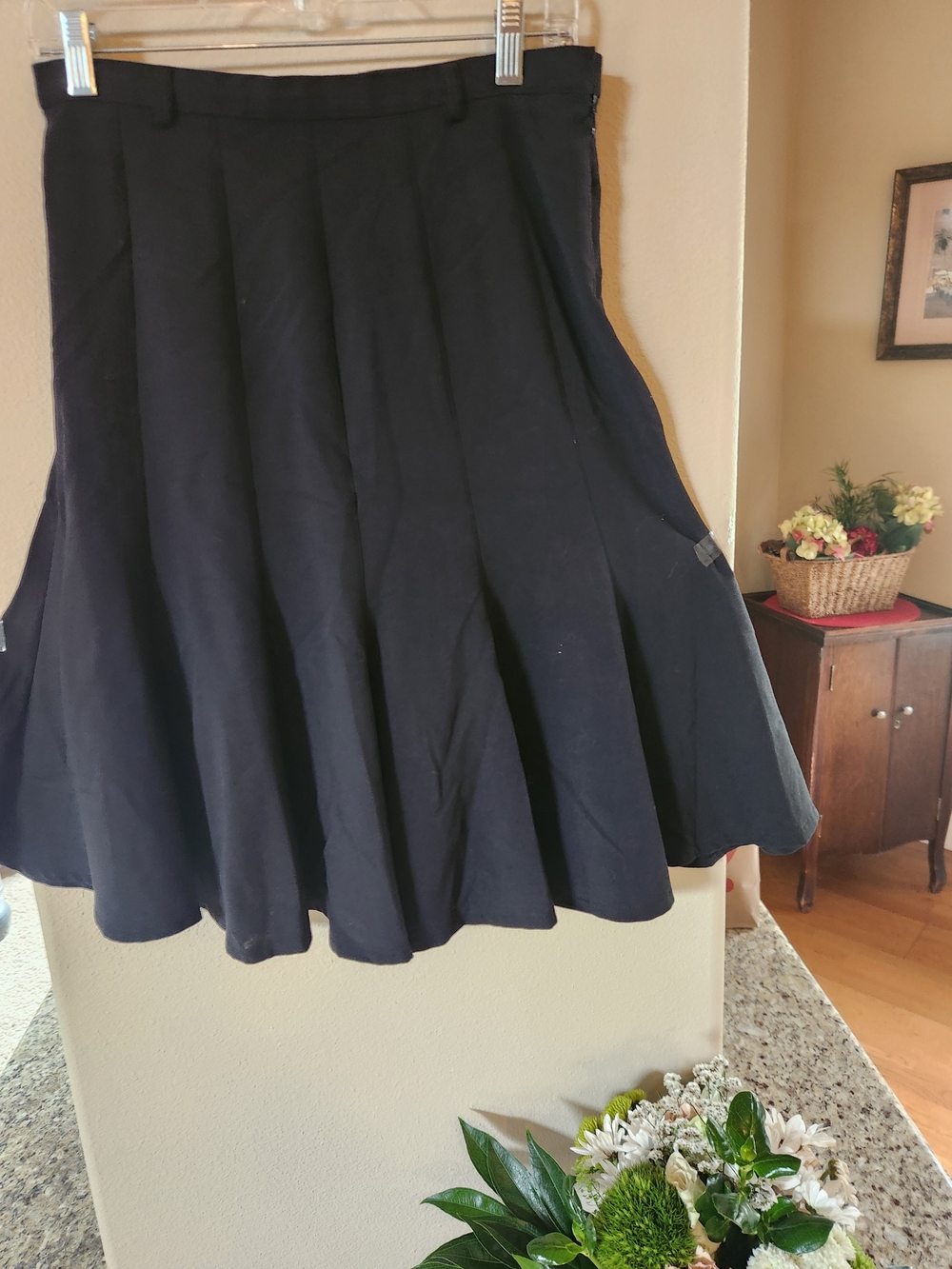 Tribal Black A-Line Flared Skirt